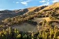 Incan terraces at Bosque Dorado near Huancayo, Peru