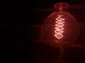 Incandescent bulb dark decorative wall Royalty Free Stock Photo