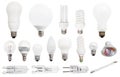 Incandescent, compact fluorescent, halogen lamps Royalty Free Stock Photo