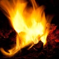 Incandescent embers background Royalty Free Stock Photo