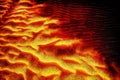 Incandescent flowing lava as grunge background or web banner Royalty Free Stock Photo