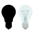 Incandescent lamp light bulb vector illustration flat style sil Royalty Free Stock Photo