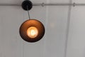 Incandescent lamps in a modern cafe