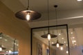 Incandescent lamps in a modern cafe