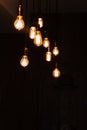 Incandescent lamps in a modern loft. Edison lamp. Royalty Free Stock Photo