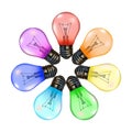incandescent lamps with rainbow colors