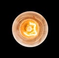 Incandescent light bulb lit from above Royalty Free Stock Photo