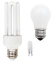 Incandescent, tubular fluorescent, halogen lamps Royalty Free Stock Photo