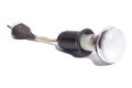 incandescent tungsten mirror reflex lamp in the socket with plug