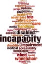 Incapacity word cloud Royalty Free Stock Photo