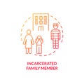 Incarcerated family member red gradient concept icon Royalty Free Stock Photo