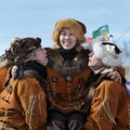 Incendiary dance of indigenous inhabitants of Kamchatka Peninsula Royalty Free Stock Photo