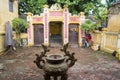 Incense burner in courtyard of old chinese temple Royalty Free Stock Photo