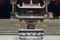 A incense burner in front of temple