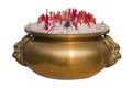 Incense burner ,incensory on white background.Copy space.