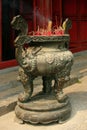 Incense burner at Ngoc Son Temple in Hanoi Royalty Free Stock Photo