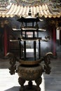 The incense burner in the temple in Taiwan. Royalty Free Stock Photo