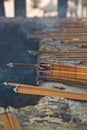 Incense burning in temple in Shanghai China Royalty Free Stock Photo