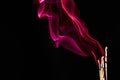Incense burning over black background detail Royalty Free Stock Photo