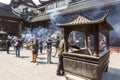 Incense burning in shanghai china temple Royalty Free Stock Photo