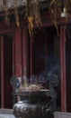 incense burning at the Temple of the Jade Mountain in Hanoi Vietnam Royalty Free Stock Photo