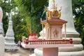 A spirit house at Wat Phnom - a temple in Phnom Penh, Cambodia