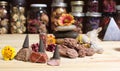 Incense Cones and Desert Rose Rocks on Meditation Table Royalty Free Stock Photo