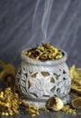 Incense with herbs and tree resins Royalty Free Stock Photo