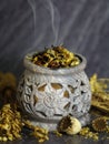Incense with herbs and tree resins Royalty Free Stock Photo