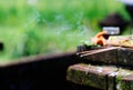 Incense on a Shrine Close Up Royalty Free Stock Photo