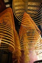 Incense spirals, Kun iam temple, macau. Royalty Free Stock Photo