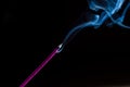 Incense stick on a black background