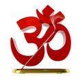 a incense stick with red om sign