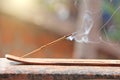 Incense stick and smoke from incense burning. Beautiful smoke. B Royalty Free Stock Photo