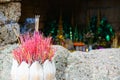 Incense sticks on the background of a ritual place Royalty Free Stock Photo