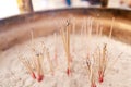 Incense sticks in a Chinese temple. Petitions and prayers Royalty Free Stock Photo