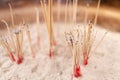 Incense sticks in a Chinese temple. Petitions and prayers Royalty Free Stock Photo
