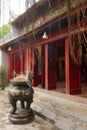 Incense sticks in front of temple in Hanoi