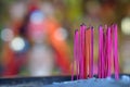 Incense sticks that have been completely lit in Chinese shrines