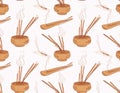 Incense Sticks and Holders Pattern Royalty Free Stock Photo