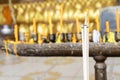 Incense sticks(joss sticks) burning in the temple fo religion concept Royalty Free Stock Photo