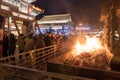 Incense sticks, joss-sticks, religion, Chinese, Hohhot burning outdoors at night