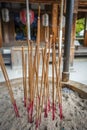 Incense sticks in Kinkaku-ji temple, Kyoto, Japan Royalty Free Stock Photo