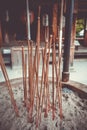 Incense sticks in Kinkaku-ji temple, Kyoto, Japan Royalty Free Stock Photo