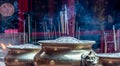 Joss sticks burning at a Taoist temple