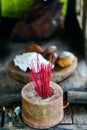 Incense sticks in temple Royalty Free Stock Photo