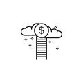 Incentive cloud dollar motivation icon. Element of business motivation line icon