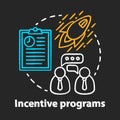 Incentive programs chalk concept icon. Product, startup launch corporate event idea. Business long term partnership Royalty Free Stock Photo