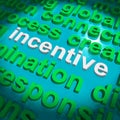 Incentive Word Cloud Shows Bonus Inducement