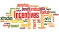 Incentives word cloud hand writing concept